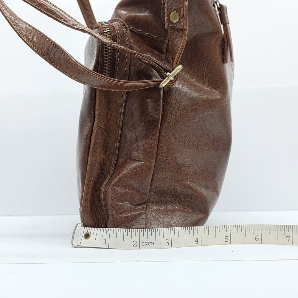 Vintage Utility Leder Buck Leather Crossbody Messenger Bag Brown Everyday Carry - Picture 8 of 10
